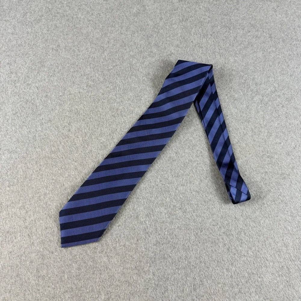Banana Republic Blue Navy Diagonal Repp Stripe Silk Neck Tie Classic 58x3.4